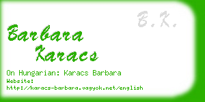 barbara karacs business card